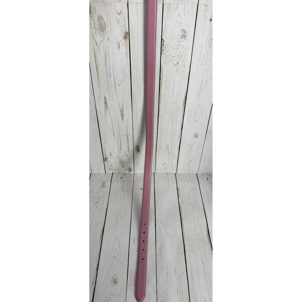 Lauren Ralph Lauren Reversible Leather Belt Mauve Pink Black Gold Buckle Womens